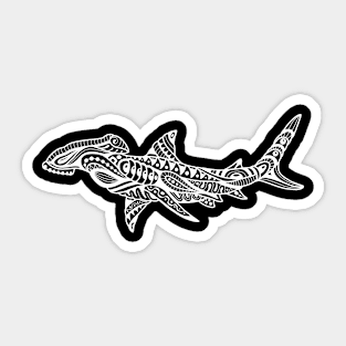 Abstract hammerhead shark white Sticker